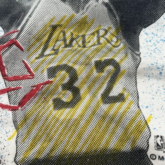 Vtg Magic Johnson Ts Sweatshirt Mens XL Lakers Crewneck 90s NBA All Over Print - Picture 14 of 16